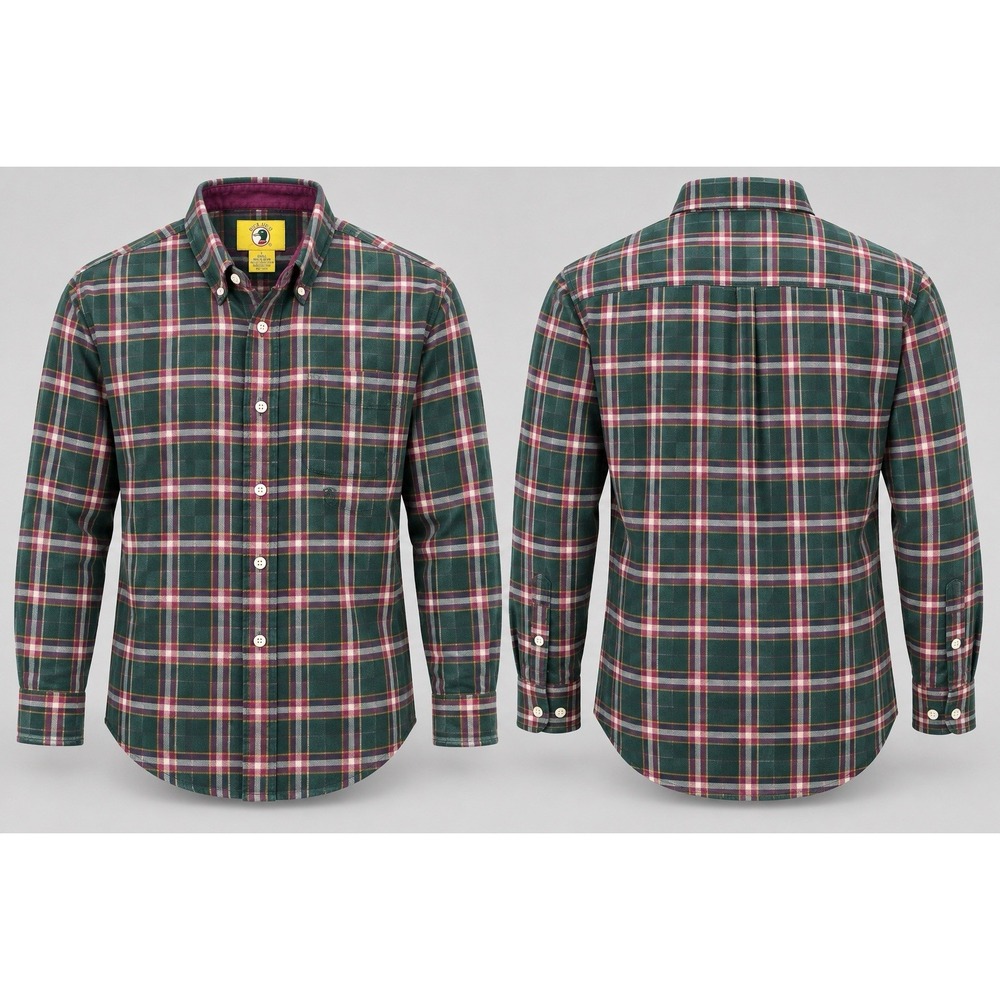VTG Duck Head Flannel Shirt Men's L Blue Green Red Plaid Cotton 90s